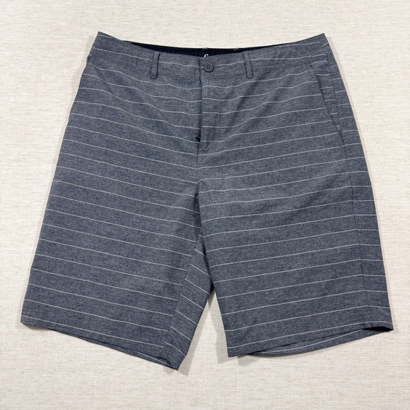 Goodfellow & Co Other - Goodfellow & Co Hybrid Shorts Mens 34 Gray Good Pinstripe Quick Dry Swim Trunk
